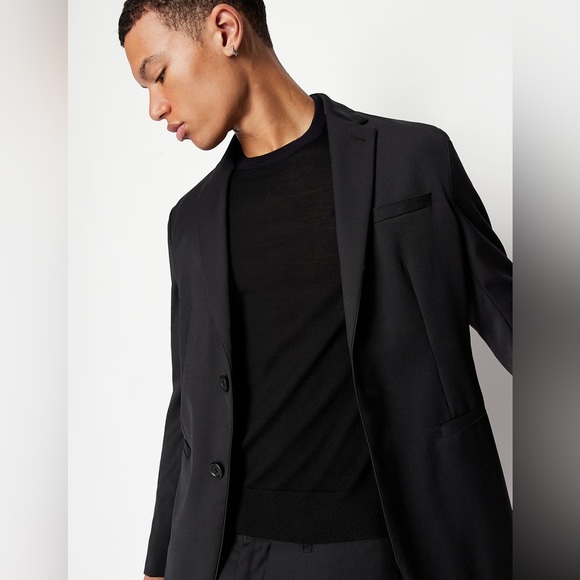 Armani Exchange CREW NECK WOOL SWEATER Black Navy - Picture 6 of 12